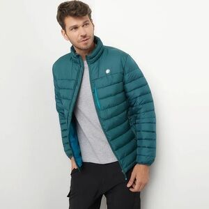 MOUNTAIN GEAR 21” PTP Men's Climatic Puffer Jacket, Green/Teal, Size Small.